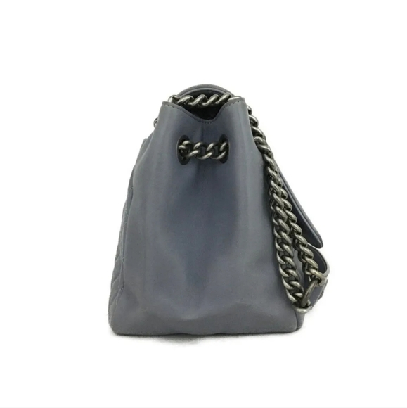 CHANEL Boy Gray Quilted Matelasse CC Logo Lambskin Chain Shoulder Bag - Picture 3 of 11